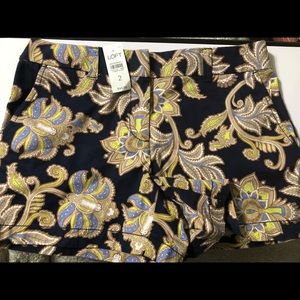 LOFT paisley shorts size 2